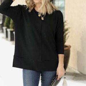 SPANX P.L.T. Dolman Sweatshirt in Black Large 50171r